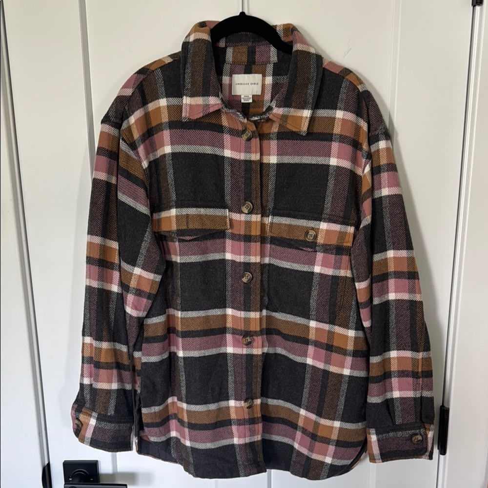 American eagle plaid shacket M